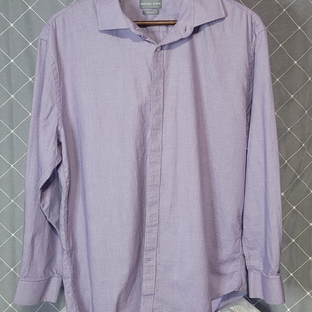 Michael Kors Men's Light Lavender Long-Sleeve Dress Shirt